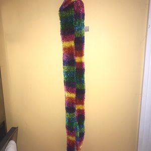 Fluffy rainbow infinity scarf:)